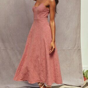 Lulus Time for Tea Dusty Rose Jacquard Sleeveless Maxi Dress